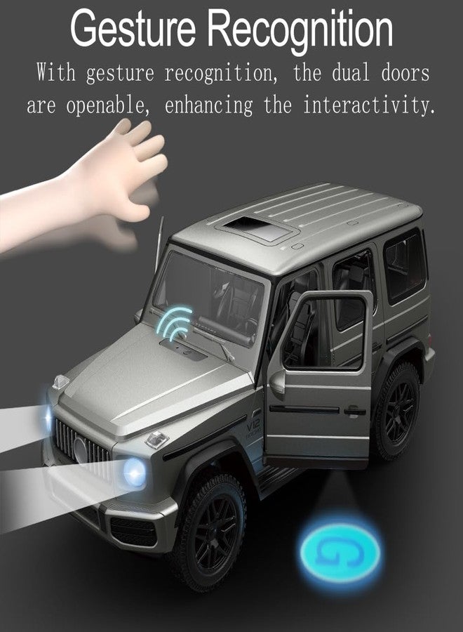 SNACKTANT 2.4G RC Cars for Kids, 1:14 Remote Control Jeep Toy with LED Lights, Gesture Sensing Open Doors Racing SUV Truck, Off-Road All Terrain Crawler Vehicle Toy, Birthday for Boys - Image 2